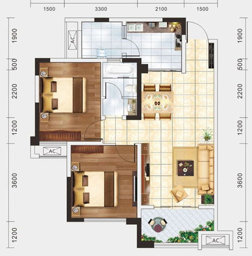 房屋设计图二室一厅平面图,房屋设计图三室一厅平面图